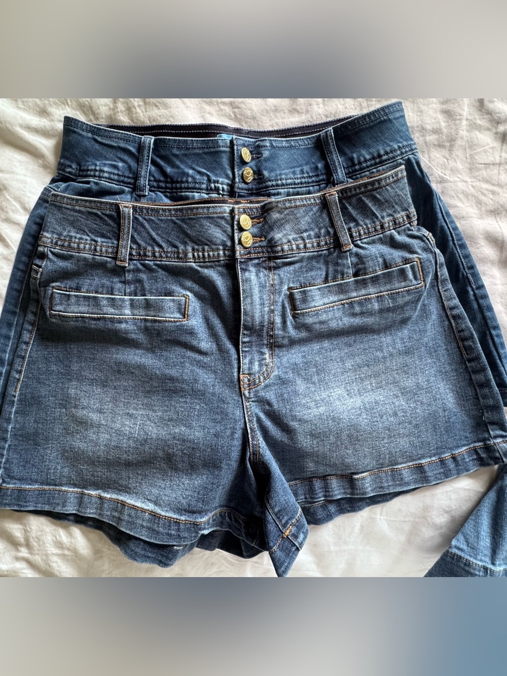 Draper James Lot of 2 Size 10 High Rise Stretch Denim Shorts Blue
